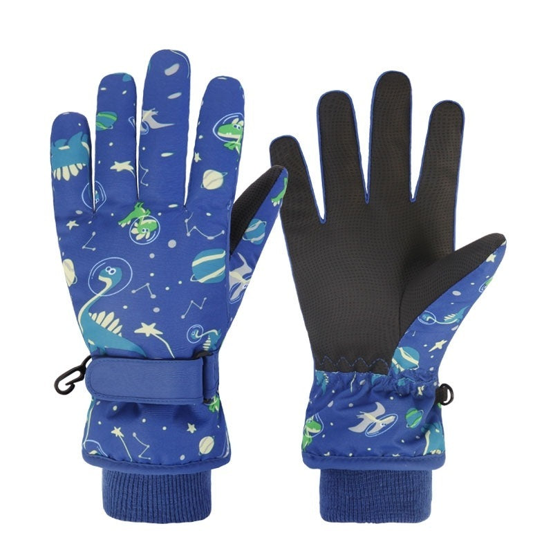 Children's Skiing Gloves With Thickened Fleece For Warmth