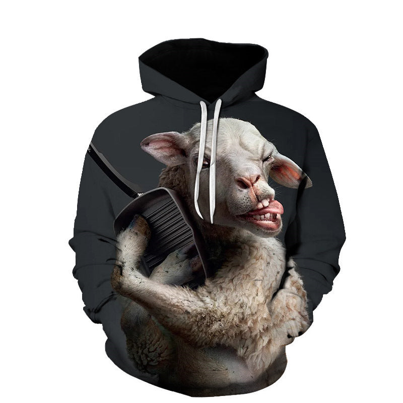 Hooded Men's Sweater Animal Digital Printing