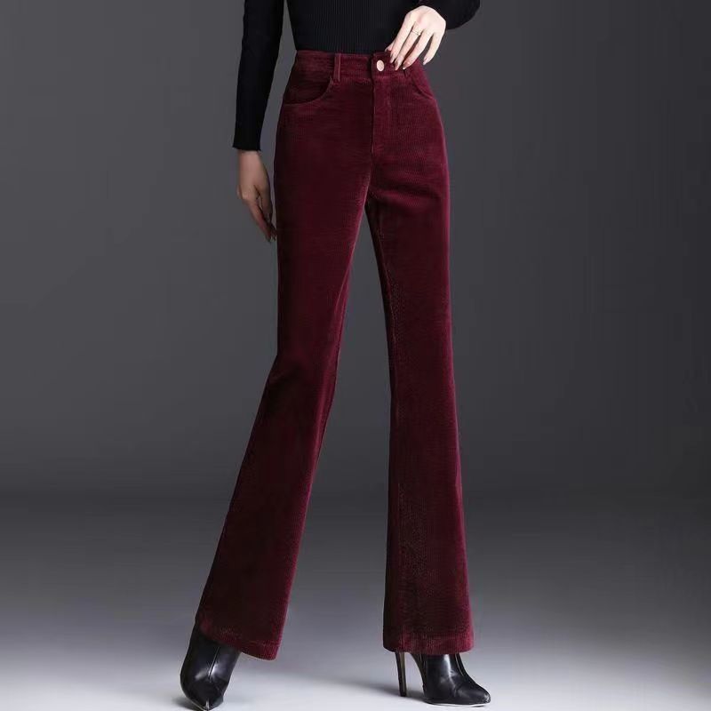 High-grade Bootcut Trousers Women's Corduroy Flared Pants Draping Effect