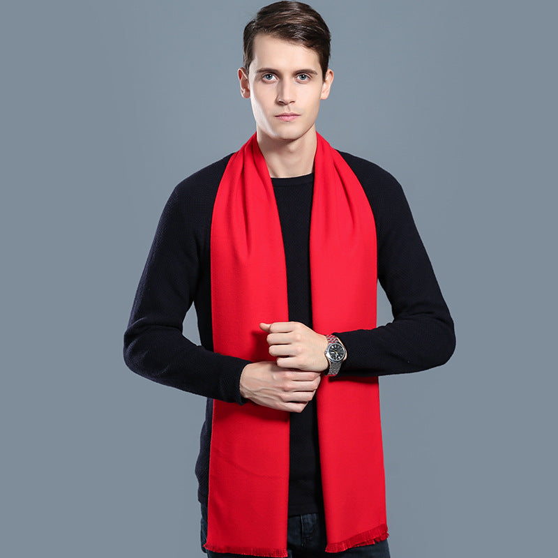 Simple Plaid Warm Keeping Artificial Cashmere Scarf