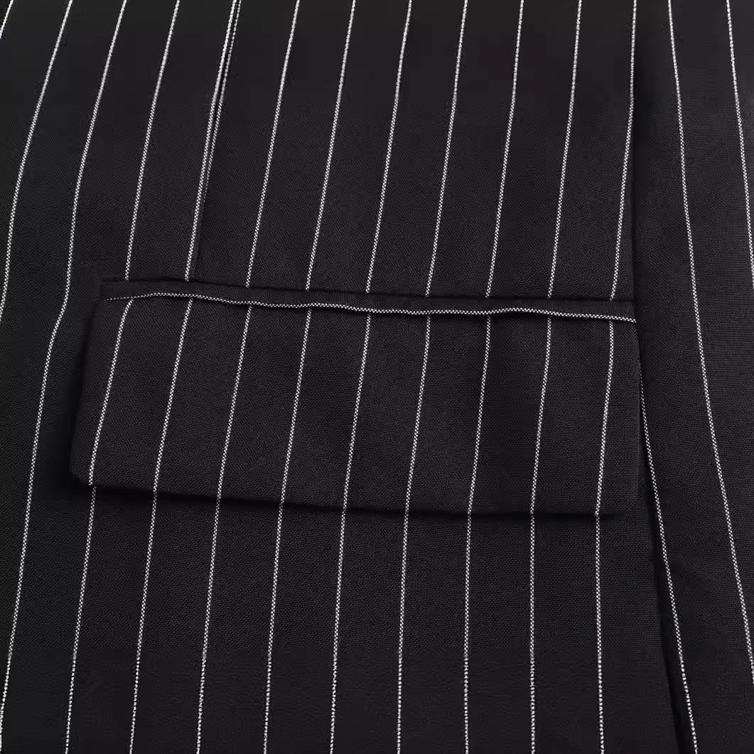 OL Temperament Commute Vertical Striped Suit European And American Female Suit Coat