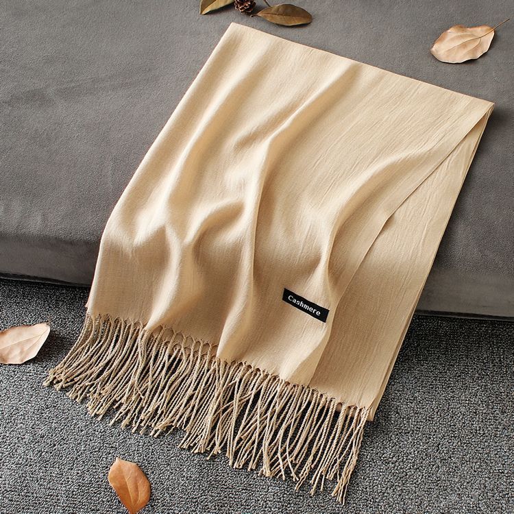 Fashion Simple Solid Color Tassel Scarf Shawl