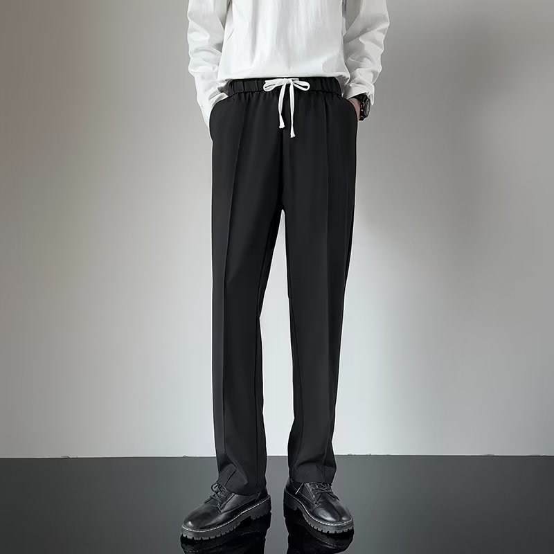 Draping Slim Fit Casual Suit Pants