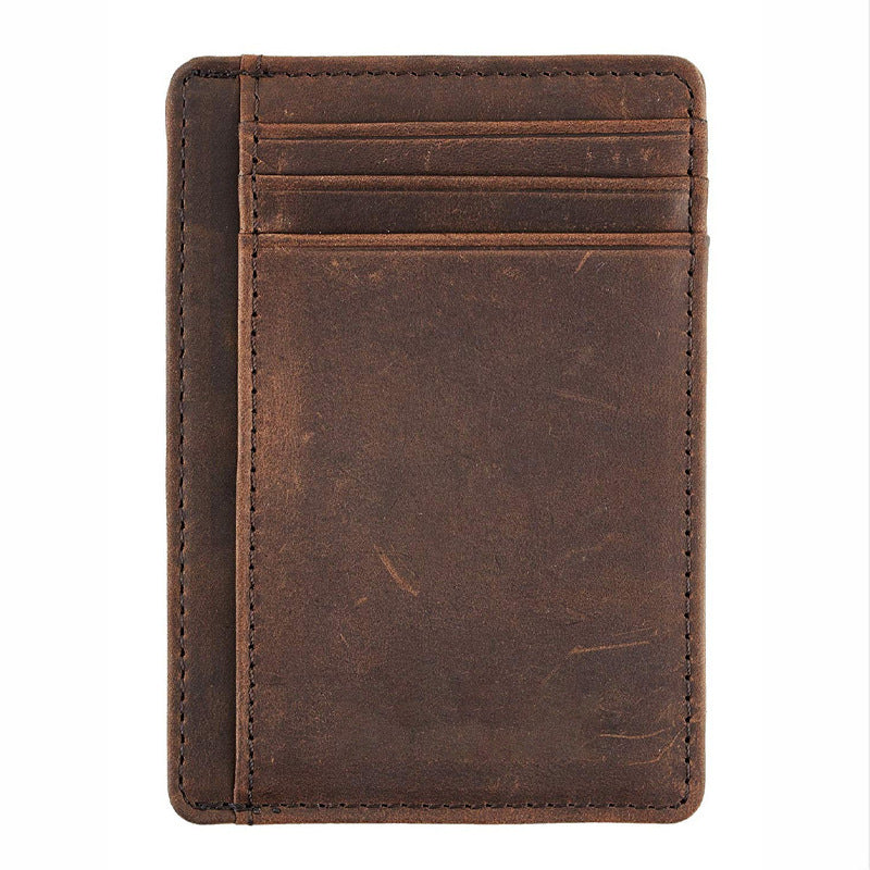 Men's Genuine Leather Anti-theft Swiping Card Holder