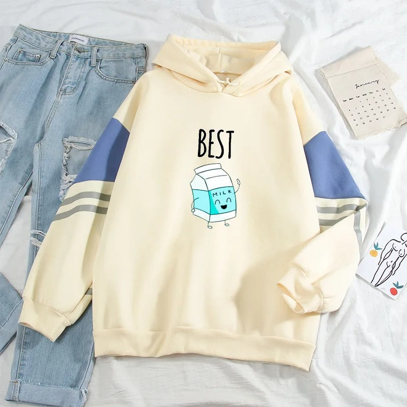 Sweater Color Matching Hoodie Jacket Top