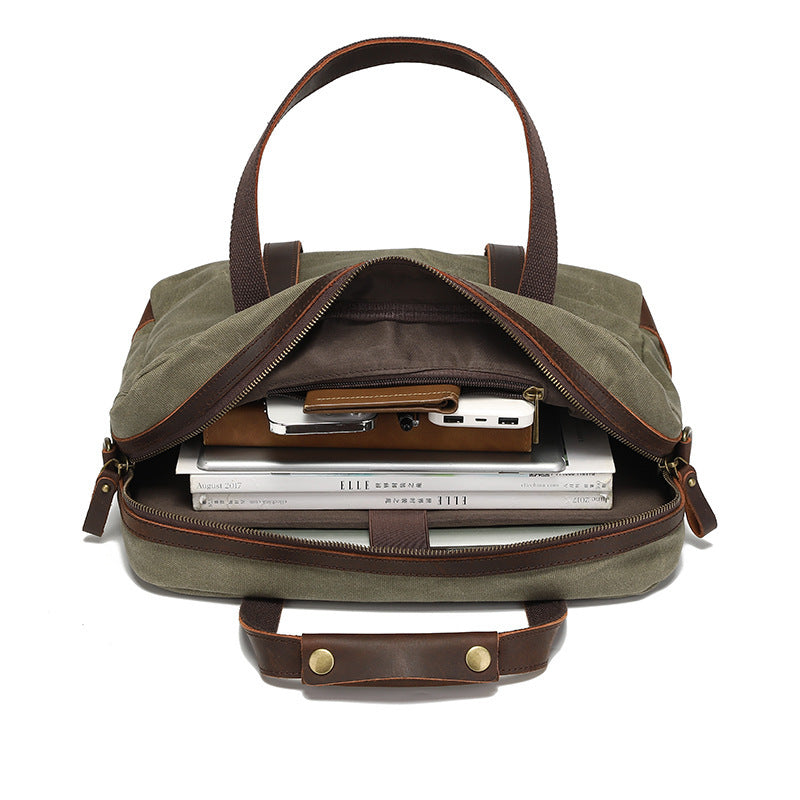 Waxed Canvas Vintage Travel Men's Briefcase