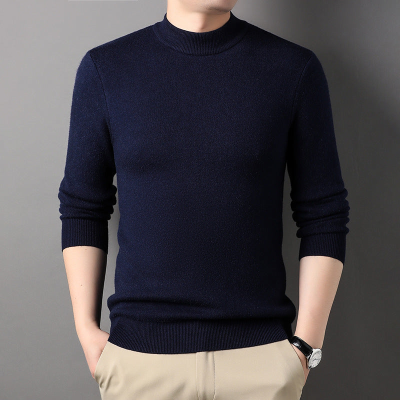 Men's Half-high Collar Sweater Fashion Simple Pullover