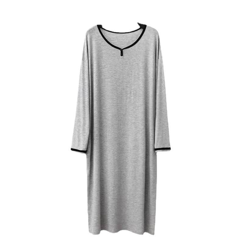 Long Below The Knee Soft Draping Bathrobe Men's Pajamas