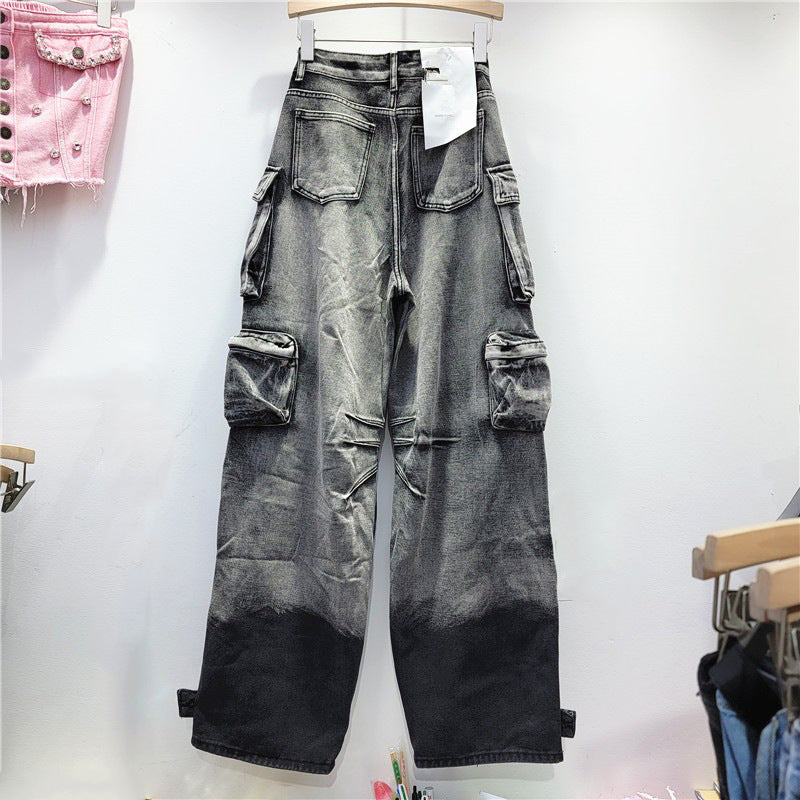 Workwear Paratrooper Casual Jeans Women's Fashion