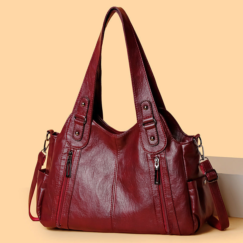 European And American Vintage Casual All-matching PU Handbag