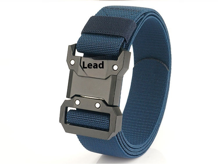 New Quick Release Tactical Release Buckle Braided Elastic Belt Men