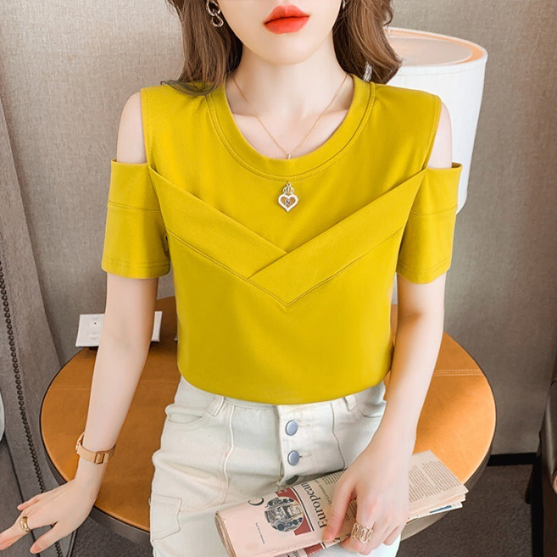 Fashion Chic Off-the-shoulder Short Sleeve Top For Women