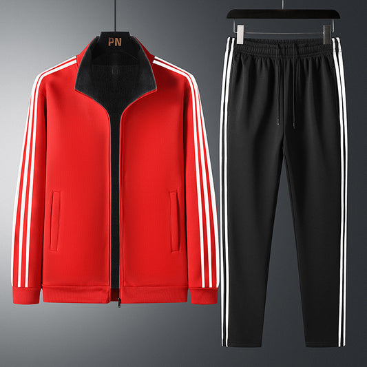 Men's Leisure Sports Suit Cardigan Zipper Two-piece Set