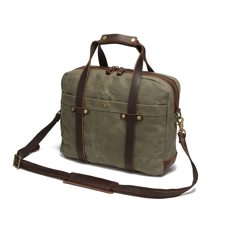 Waxed Canvas Vintage Travel Men's Briefcase