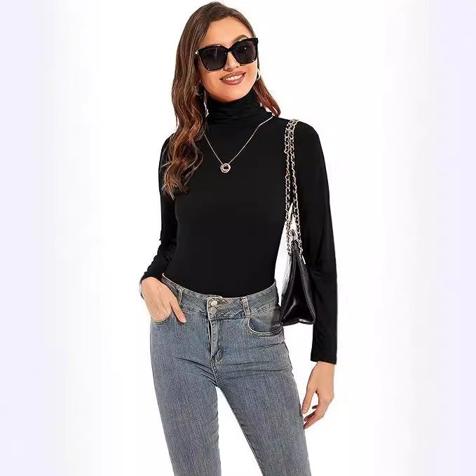 Women's Base Shirt Slim-fit Turtleneck Elegant Graceful