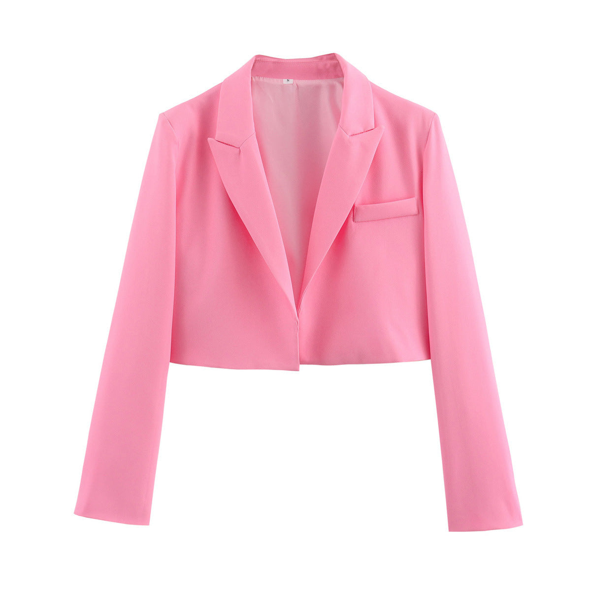 Fall Women's Clothing Lapel Temperament Buckle-free Short Slim Fit Small Business Suit Coat