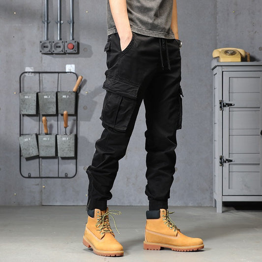 Men's Multi-pocket Casual Trousers Loose Tappered