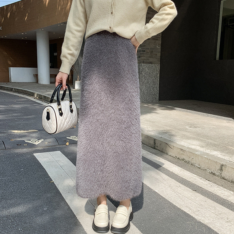 Women's Knitted Skirt Winter Korean Style Slim Fit