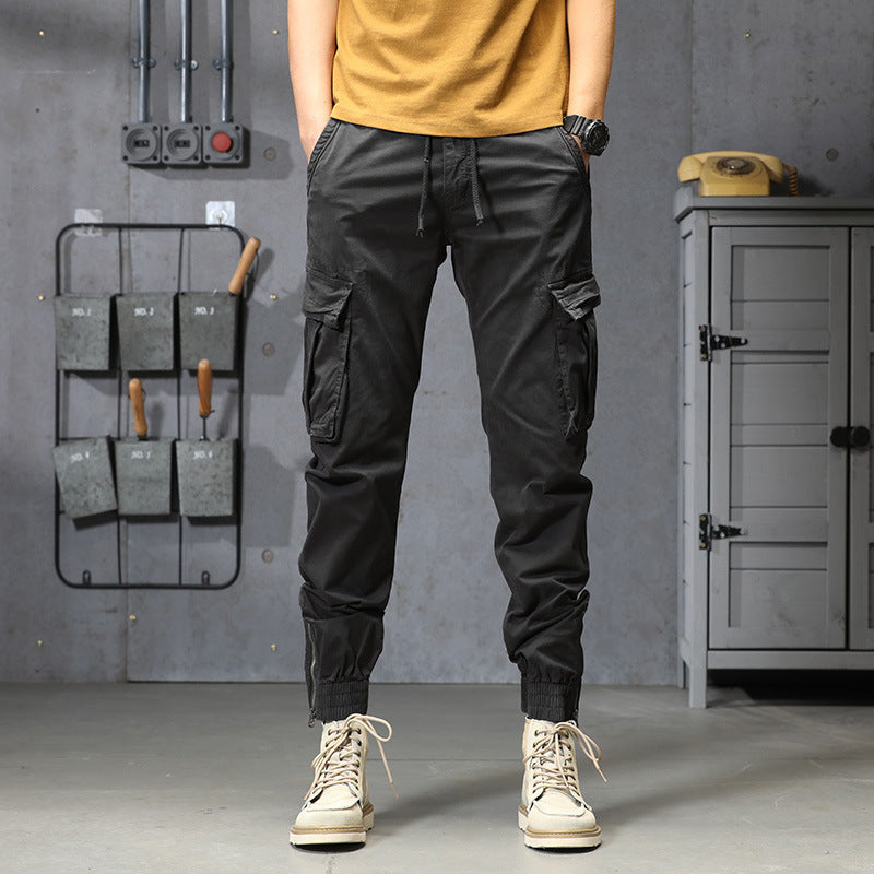 Men's Multi-pocket Casual Trousers Loose Tappered