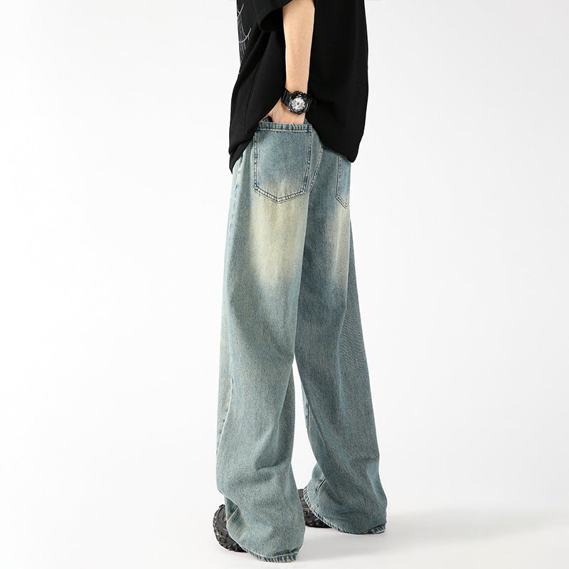 Ice Silk Thin Fashion Brand Baggy Straight Trousers