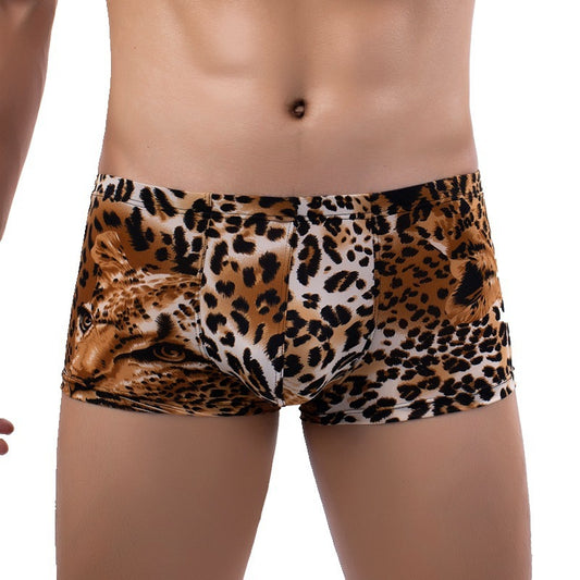 New Men's Boxer Briefs Printed Leopard Snake Print Low Waist Breathable And Comfortable