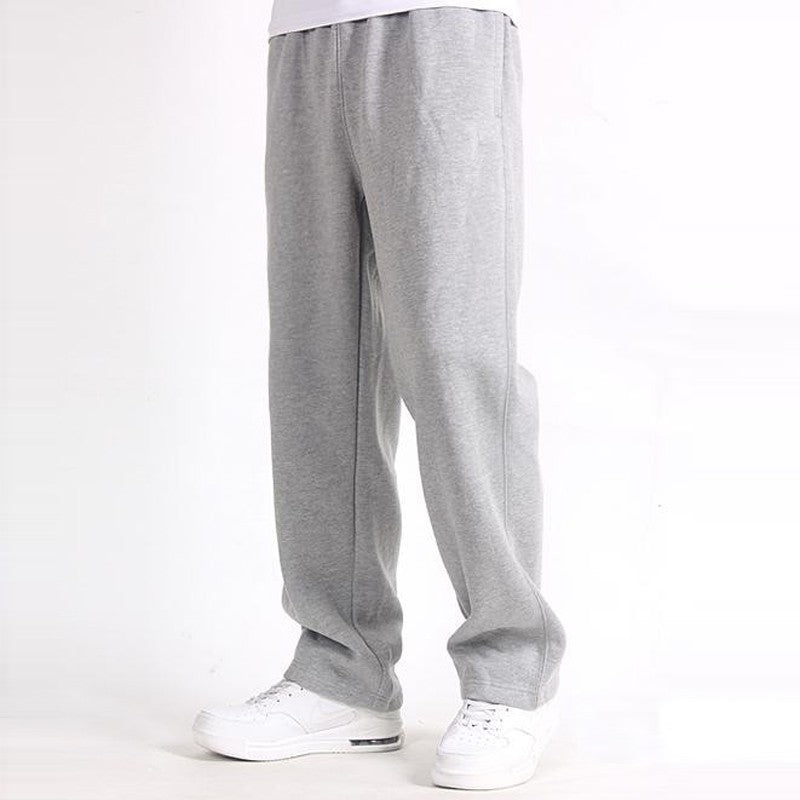 Casual Trousers Men's Home Straight Sweater Solid Color Loose Trousers