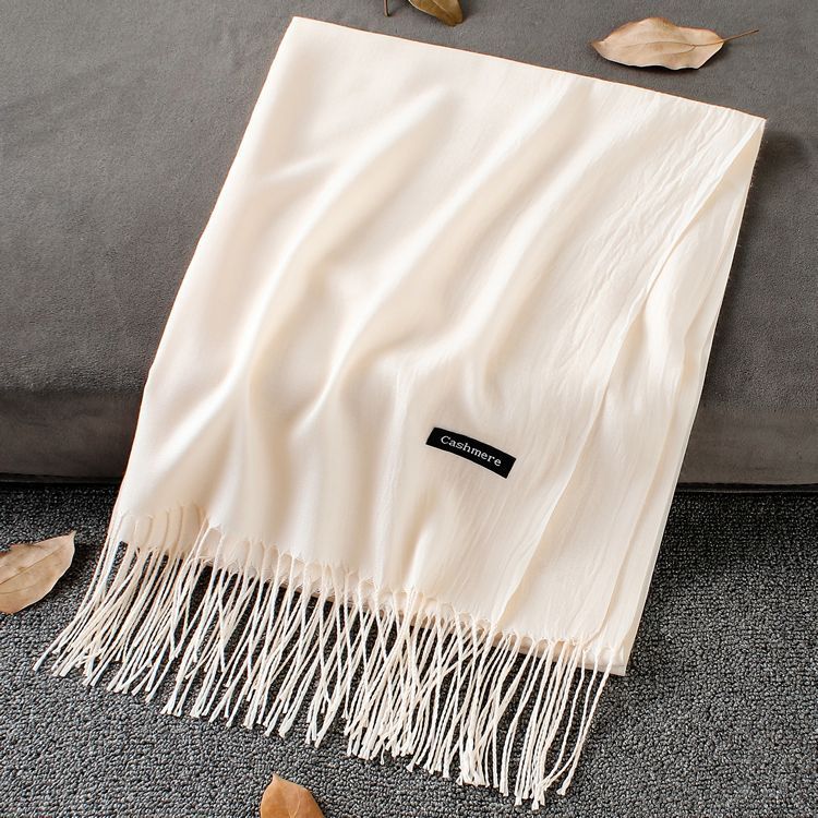 Fashion Simple Solid Color Tassel Scarf Shawl