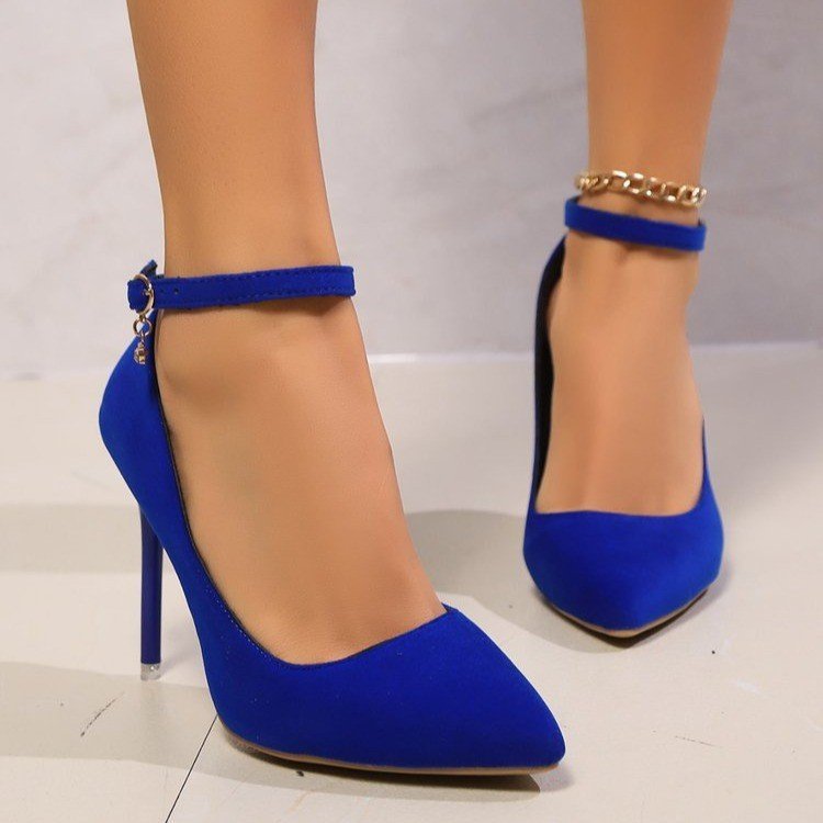 Ladies New All-Match Pointed Toe Buckle High Heels