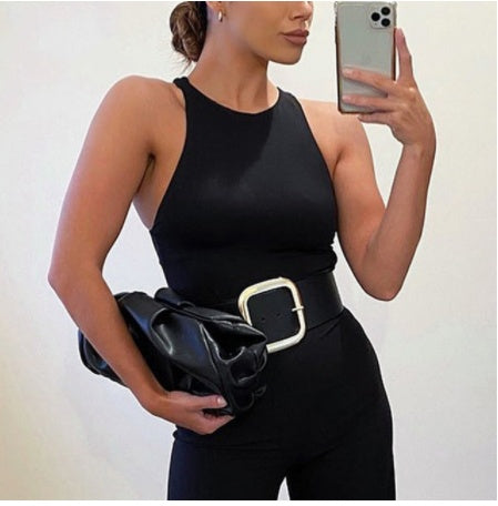 Sleeveless Sexy Bodysuit Women Off-Shoulder Top