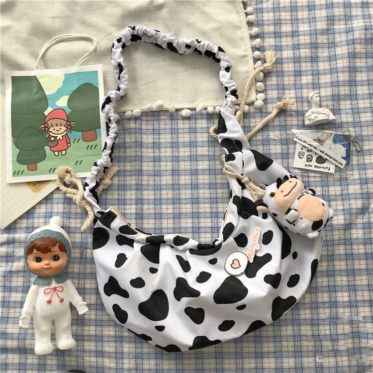 Waist Massager Soft Girl Girl Messenger Bag Cute Cow Student Shoulder Bag