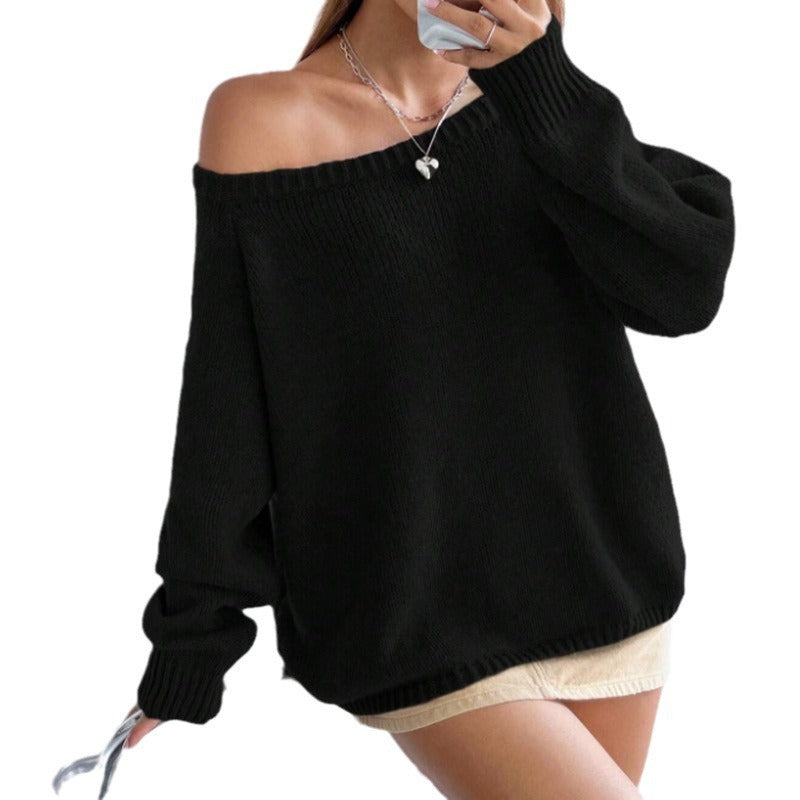 Women's Sweater Fashion Pullover Round Neck Solid Color