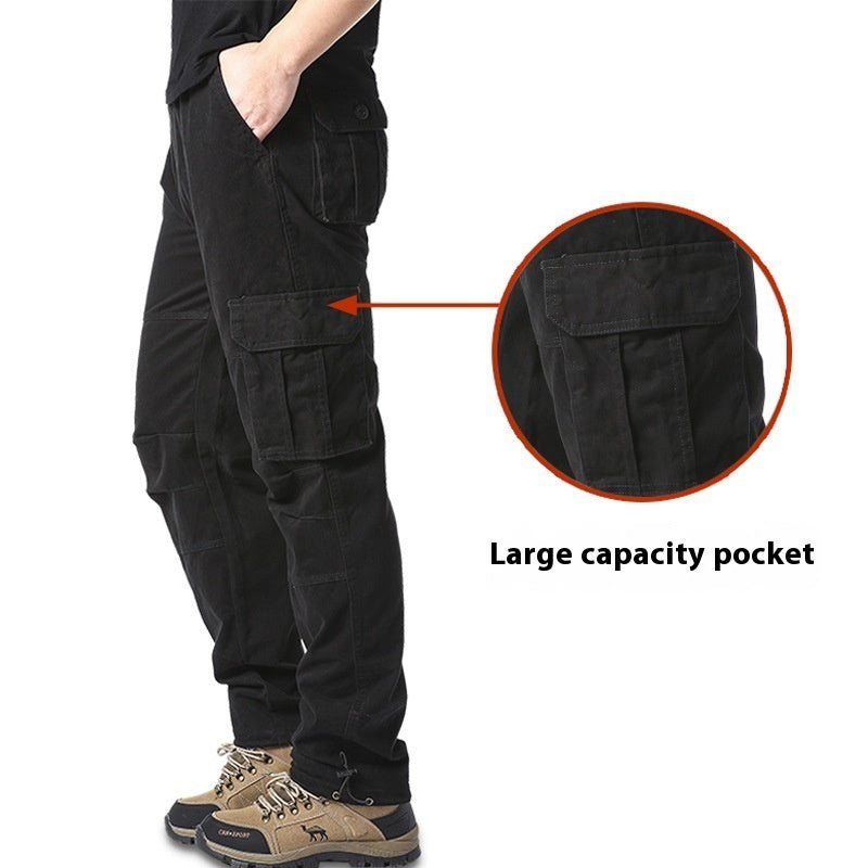 Cotton Multi-pocket Cargo Pants Men's Loose Wear-resistant Loose Outdoor Leisure