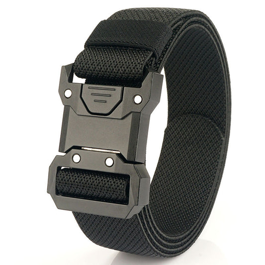 New Quick Release Tactical Release Buckle Braided Elastic Belt Men