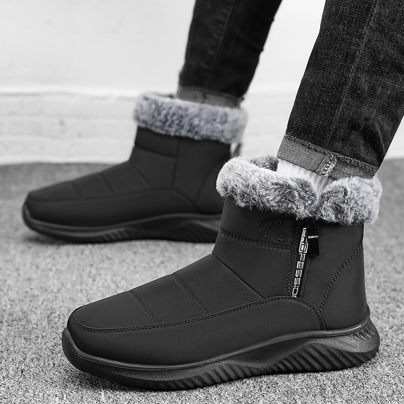 Cotton-padded Shoes Men's High-top Cotton Boots Fleece-lined Thick