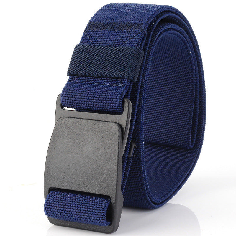 Elastic Belt Donefu Plastic Steel Pom Buckle Casual All-Match Belt