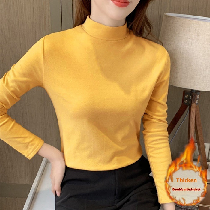 Half Turtleneck Thermal Base Fallwinter Slim All-match Long Sleeve T-shirt