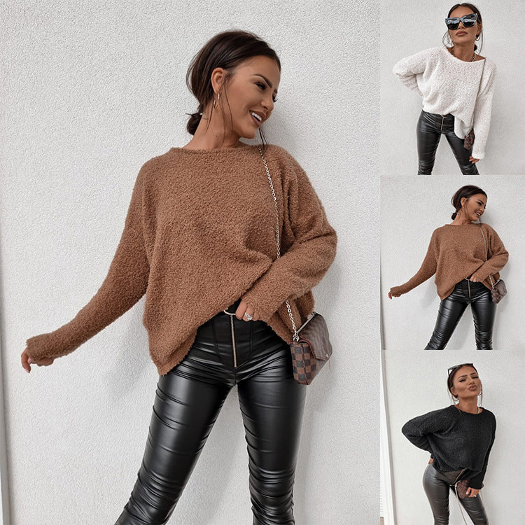 Women's Loose Long-sleeved Off-shoulder Sweater