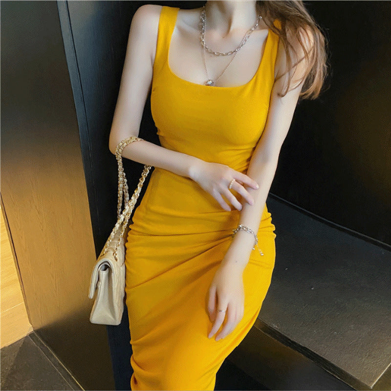 Female Fan Platycodon Grandiflorum French High Slimming Dress