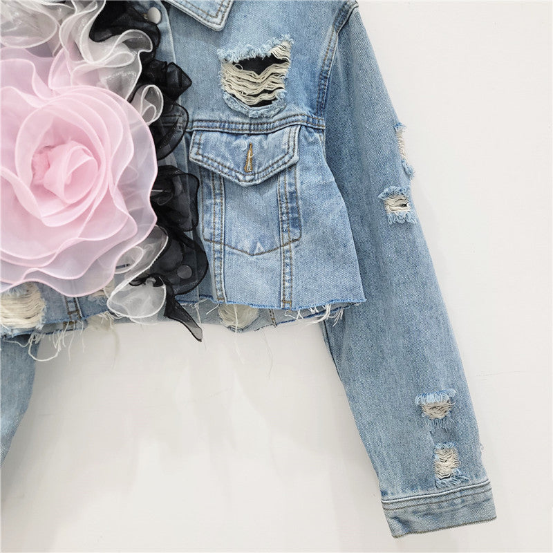 Short Denim Coat For Women Loose Jacket