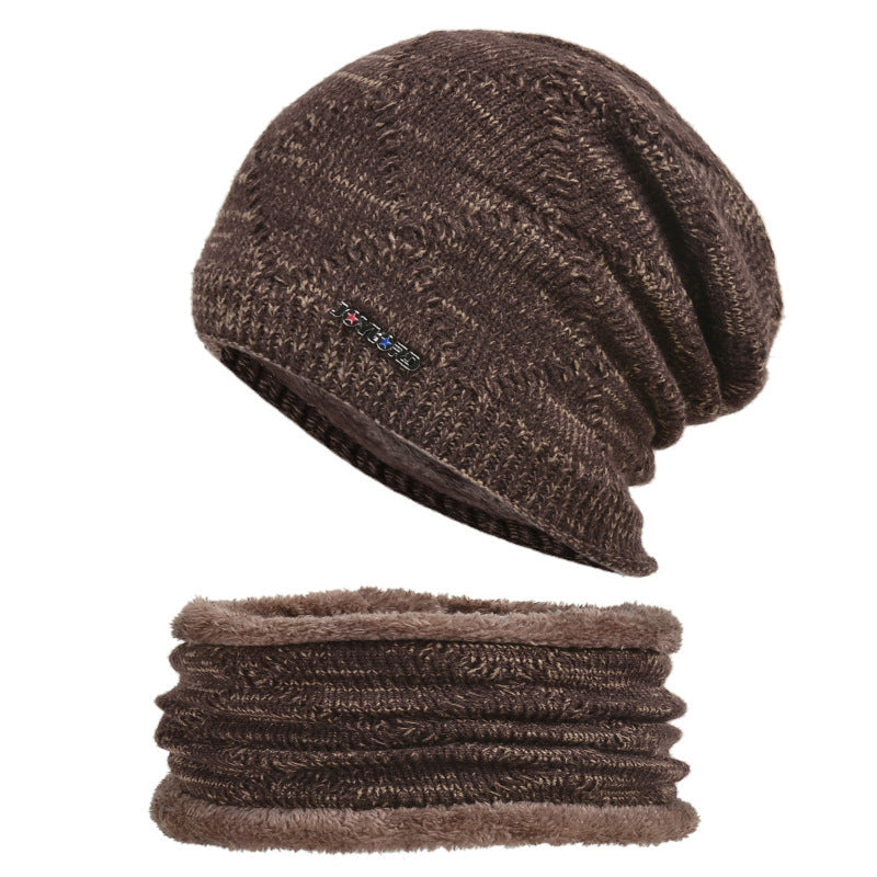 Biking Men's Two-piece Woolen Hat With Head And Ear Protection