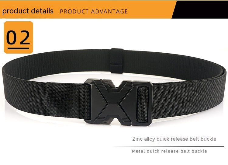 Fashion Commuter Casual Men's Belt Woven Elastic Minimalist Alloy Buckle