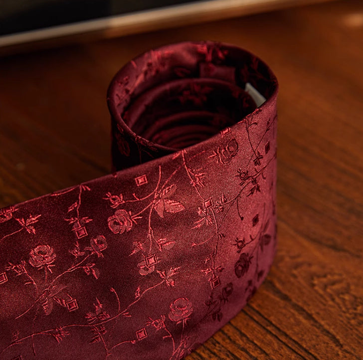 Three-fold Roll Wool Lining Handmade Tie Silk Jacquard Businese Suit Accessories