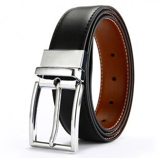 Men's Rotating Pin Buckle Genuine Leather Belt