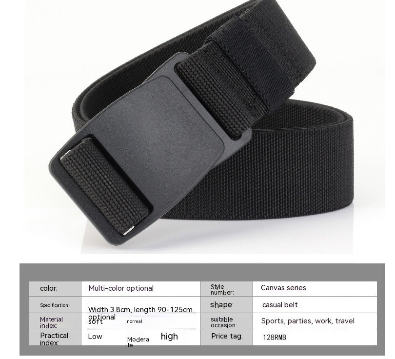 Elastic Belt Donefu Plastic Steel Pom Buckle Casual All-Match Belt