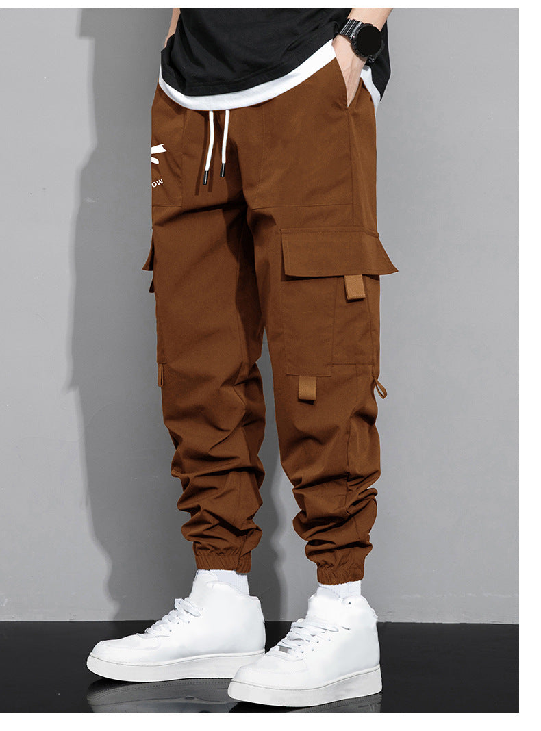 Spring And Autumn Men's New Trendy Loose Cargo Pants Versatile Outdoor Multi-pocket Leisure