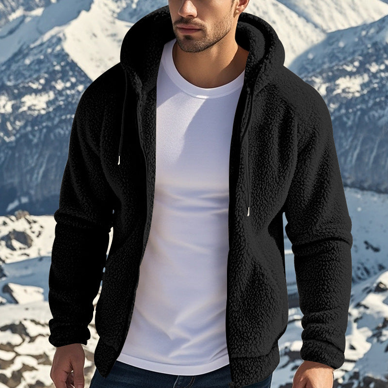 Men's Thickened Warm Double-sided Fleece Jacket Zipper