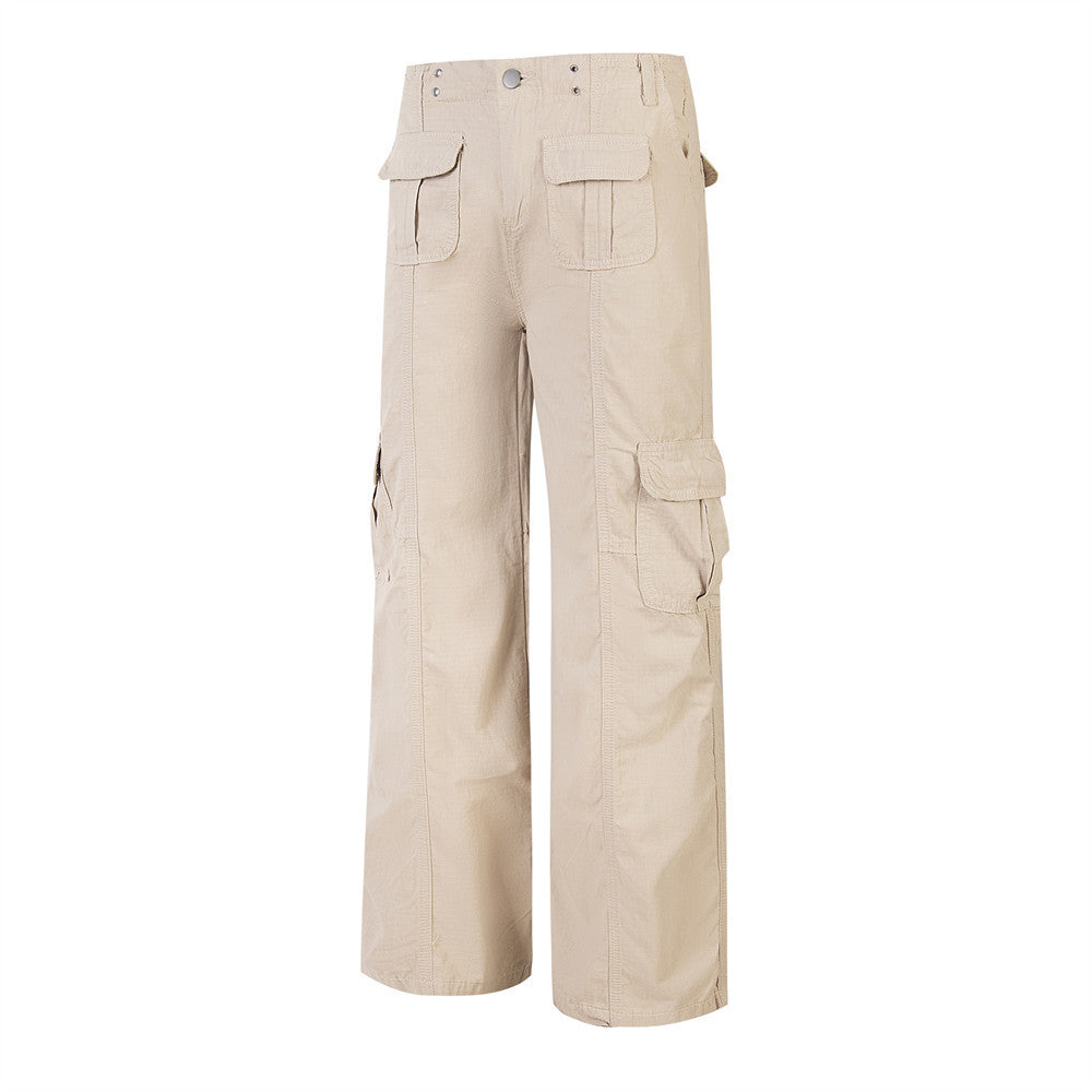 Multi-Pocket Workwear Men's Loose Wide-leg Pants