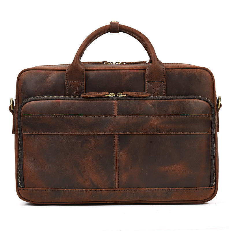 Men's First Layer Cowhide Portable Briefcase