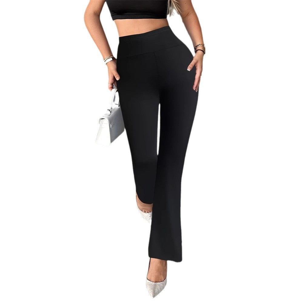 Punk Lace Stitching High Waist Slim Fit Bell-bottom Pants