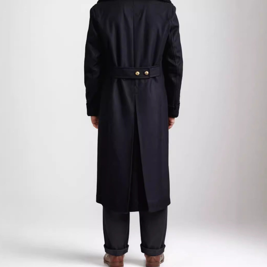 Men's Woolen Ultra-long Overcoat Overknee Fashion